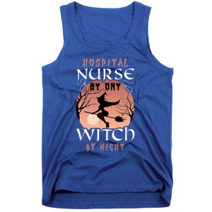 Funny Hospital Nurse By Day Witch By Night Halloween Nurse Gift Tank Top