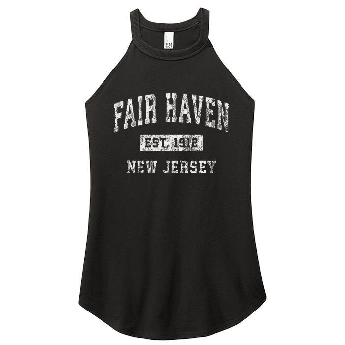 Fair Haven New Jersey Nj Vintage Established Sports Design Women's Perfect Tri Rocker Tank