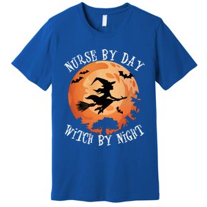 Funny Halloween Nurse By Day Witch By Night Nurse Gift Premium T-Shirt