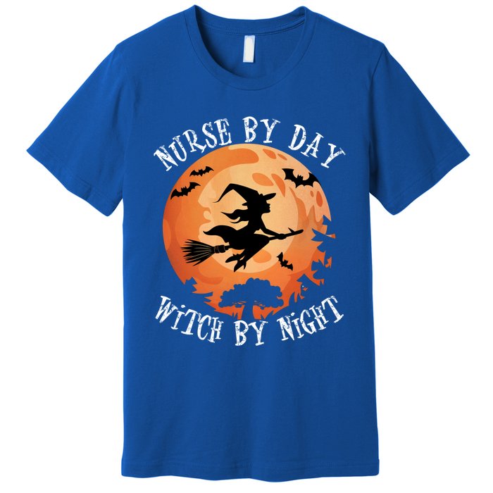 Funny Halloween Nurse By Day Witch By Night Nurse Gift Premium T-Shirt