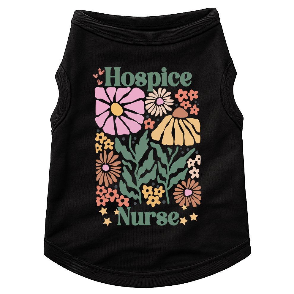 Floral Hospice Nurse Health Care Doggie Tank