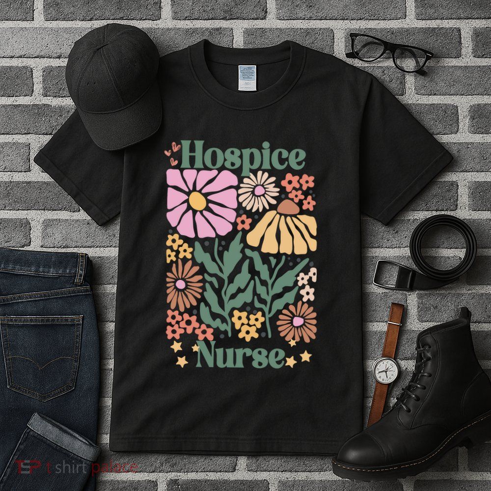 Floral Hospice Nurse Health Care Tall T-Shirt