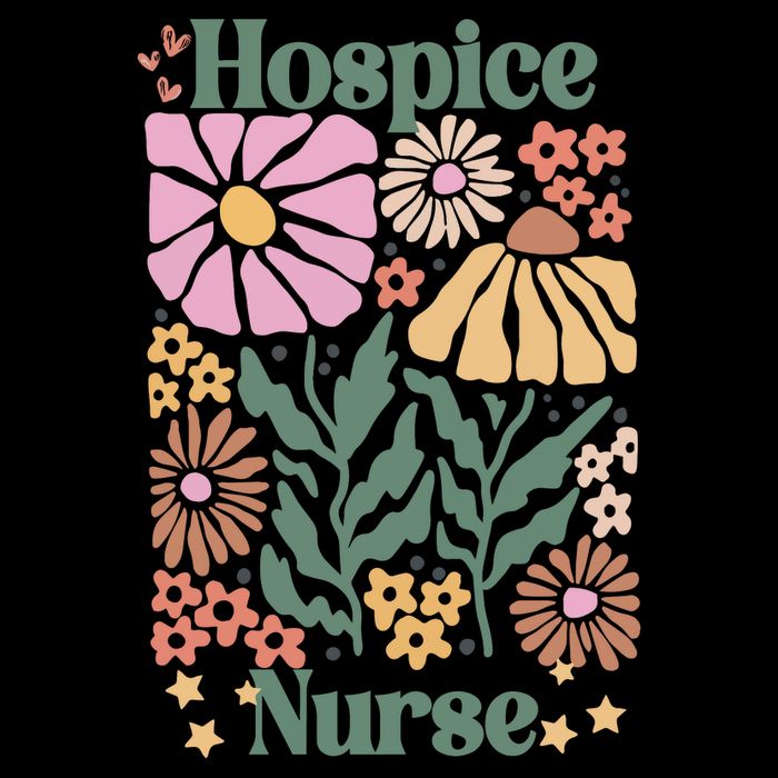 Floral Hospice Nurse Health Care Button