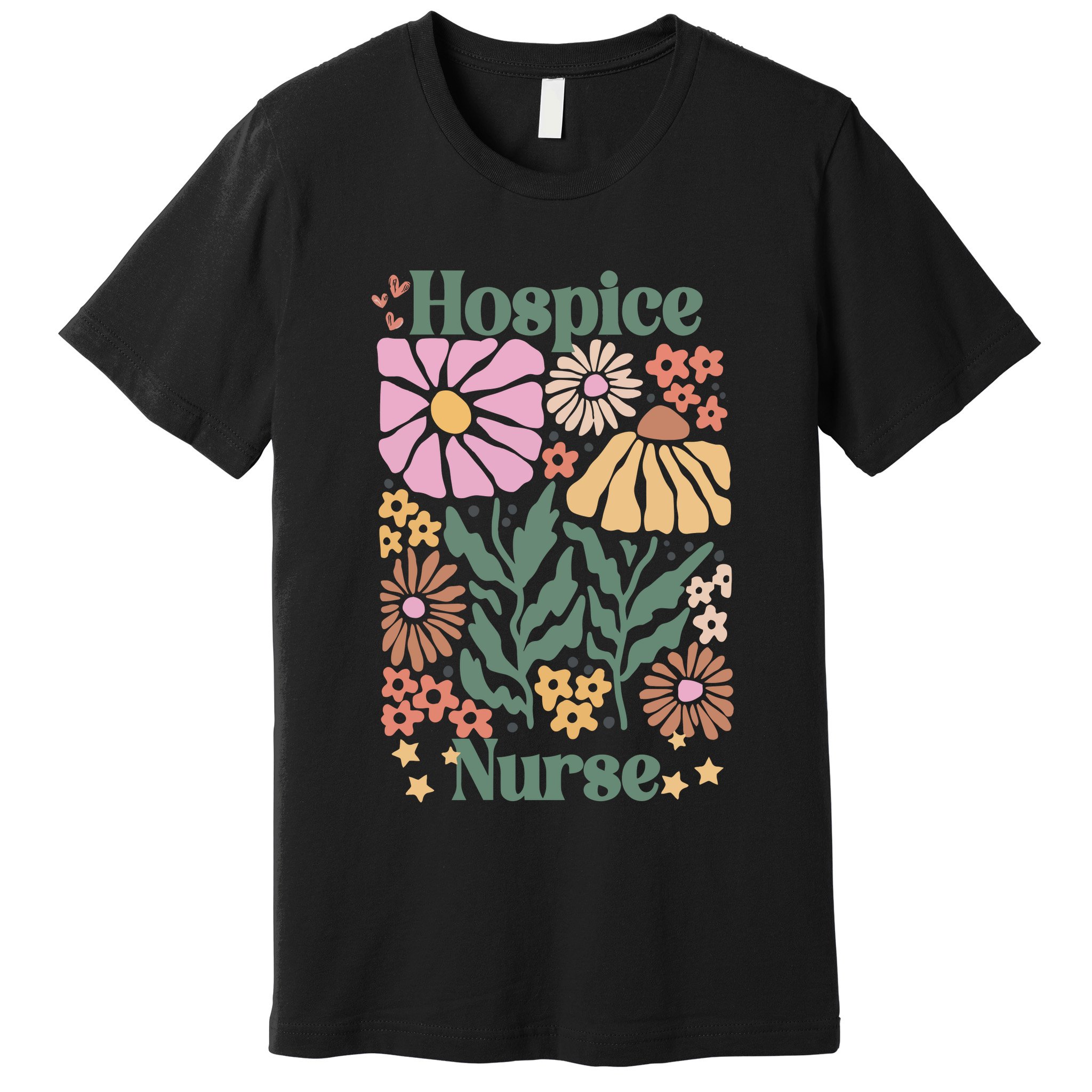 Floral Hospice Nurse Health Care Premium T-Shirt