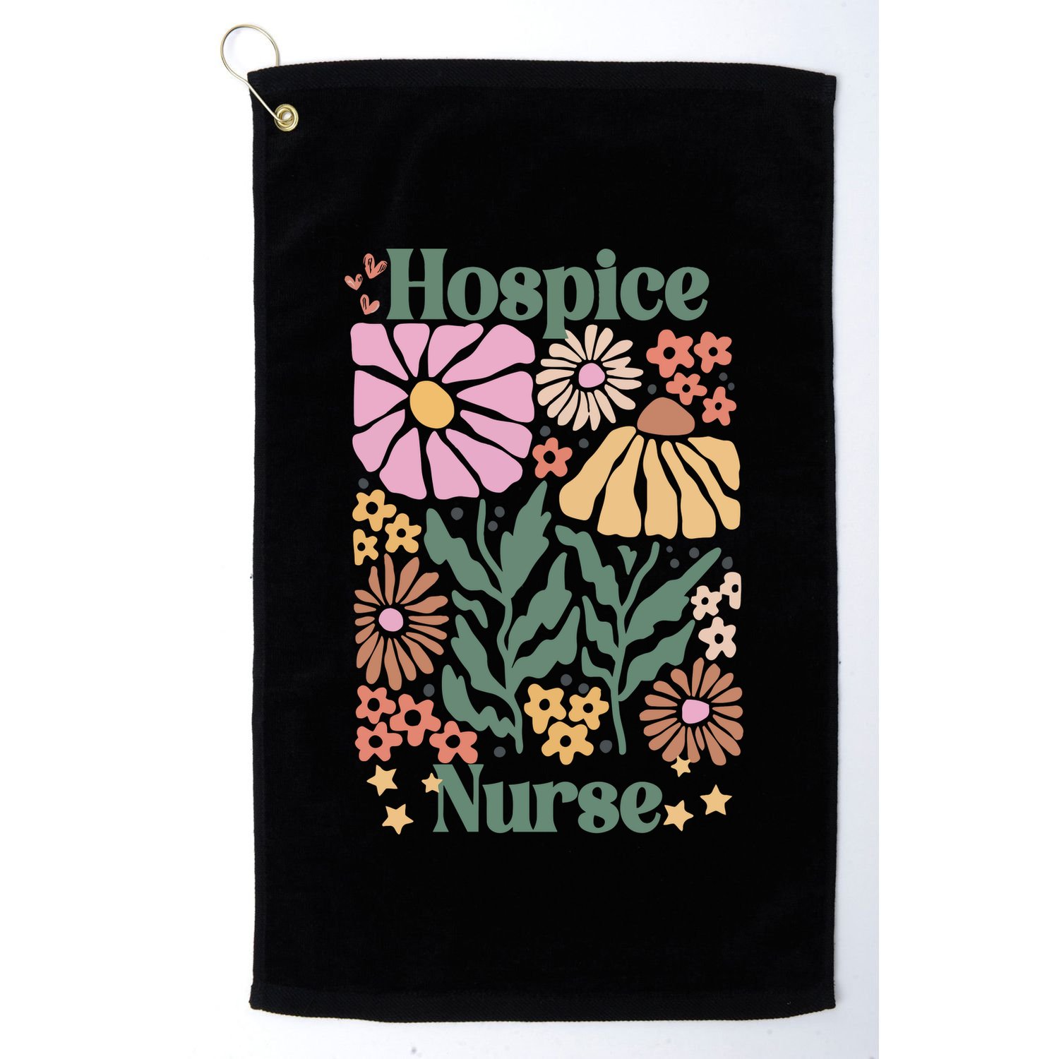 Floral Hospice Nurse Health Care Golf Towel