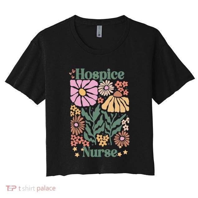 Floral Hospice Nurse Health Care Crop Top
