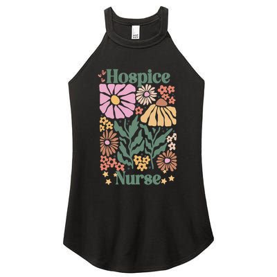 Floral Hospice Nurse Health Care Women's Perfect Tri Rocker Tank