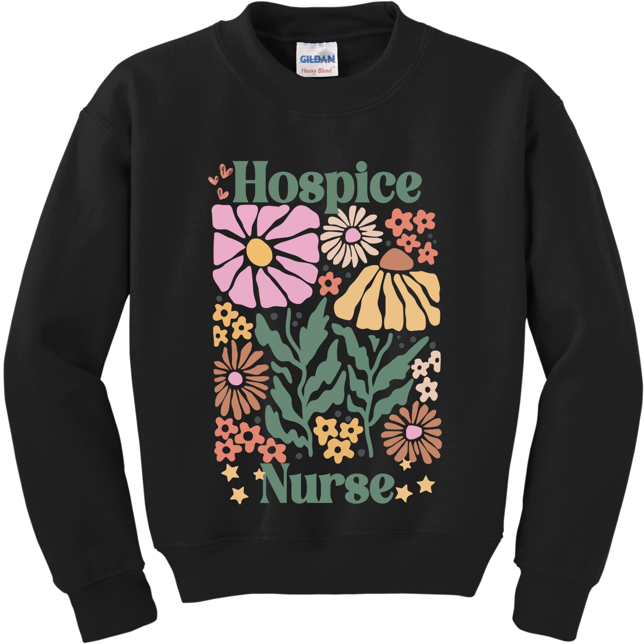 Floral Hospice Nurse Health Care Kids Sweatshirt