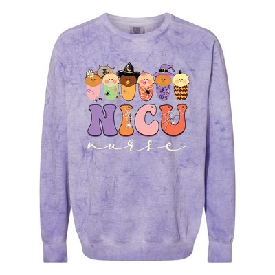 Funny Halloween Nicu Nurse Party Costume Colorblast Crewneck Sweatshirt