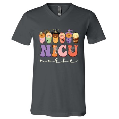 Funny Halloween Nicu Nurse Party Costume V-Neck T-Shirt