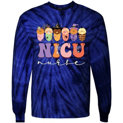 Funny Halloween Nicu Nurse Party Costume Tie-Dye Long Sleeve Shirt