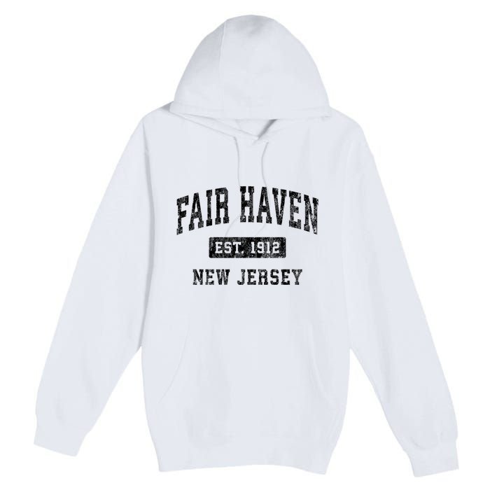 Fair Haven New Jersey Nj Vintage Established Sports Design Premium Pullover Hoodie