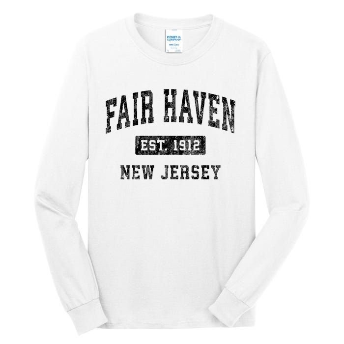 Fair Haven New Jersey Nj Vintage Established Sports Design Tall Long Sleeve T-Shirt