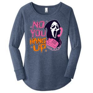 Funny Halloween No You Hang Up Scream Ghostface Mask Women's Perfect Tri Tunic Long Sleeve Shirt