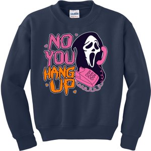 Funny Halloween No You Hang Up Scream Ghostface Mask Kids Sweatshirt