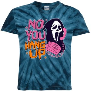 Funny Halloween No You Hang Up Scream Ghostface Mask Kids Tie-Dye T-Shirt