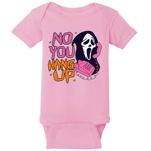 Funny Halloween No You Hang Up Scream Ghostface Mask Baby Bodysuit