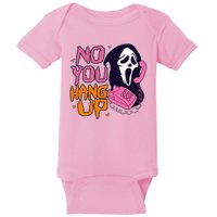 Funny Halloween No You Hang Up Scream Ghostface Mask Baby Bodysuit