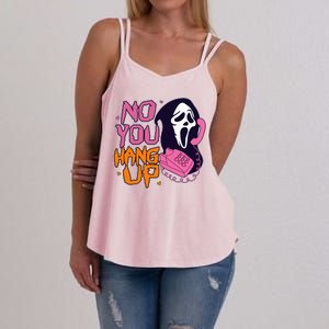 Funny Halloween No You Hang Up Scream Ghostface Mask Women's Strappy Tank