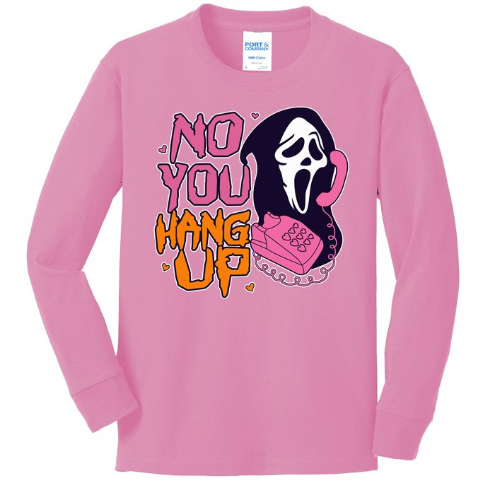 Funny Halloween No You Hang Up Scream Ghostface Mask Kids Long Sleeve Shirt