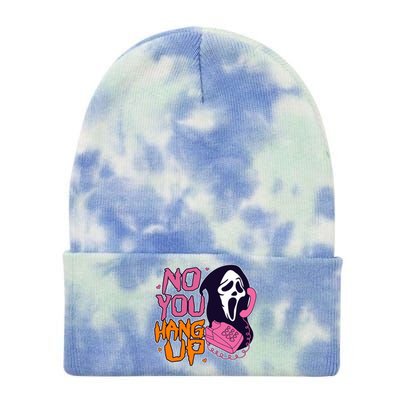 Funny Halloween No You Hang Up Scream Ghostface Mask Tie Dye 12in Knit Beanie