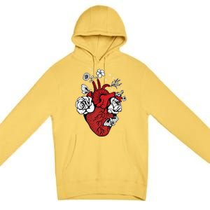 Floral Heart Nurse Cardiac Doctor Health Medical Assistant Gift Premium Pullover Hoodie