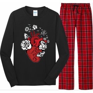 Floral Heart Nurse Cardiac Doctor Health Medical Assistant Gift Long Sleeve Pajama Set