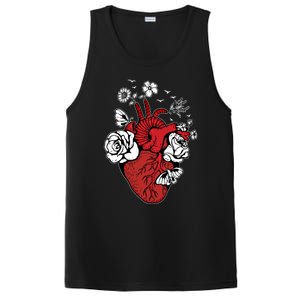 Floral Heart Nurse Cardiac Doctor Health Medical Assistant Gift PosiCharge Competitor Tank