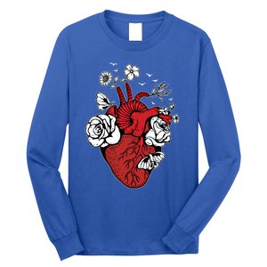 Floral Heart Nurse Cardiac Doctor Health Medical Assistant Gift Long Sleeve Shirt