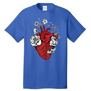 Floral Heart Nurse Cardiac Doctor Health Medical Assistant Gift Tall T-Shirt