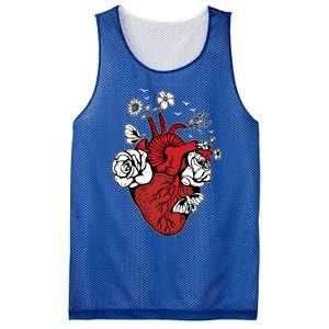 Floral Heart Nurse Cardiac Doctor Health Medical Assistant Gift Mesh Reversible Basketball Jersey Tank