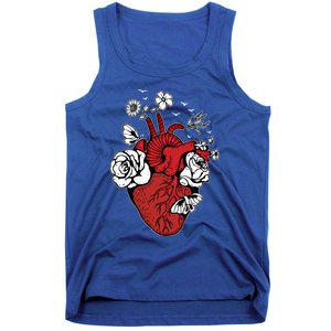 Floral Heart Nurse Cardiac Doctor Health Medical Assistant Gift Tank Top