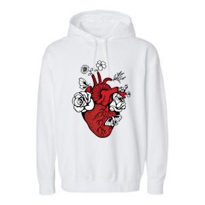 Floral Heart Nurse Cardiac Doctor Health Medical Assistant Gift Garment-Dyed Fleece Hoodie