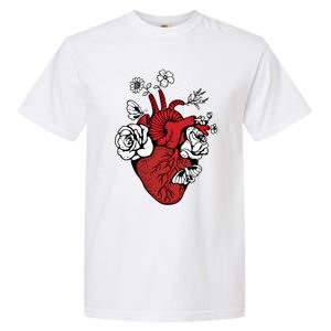 Floral Heart Nurse Cardiac Doctor Health Medical Assistant Gift Garment-Dyed Heavyweight T-Shirt