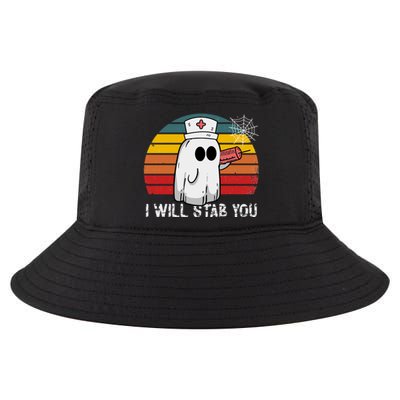 Funny Halloween Nurse Ghost I Will Stab You Retro Gift Cool Comfort Performance Bucket Hat