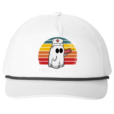 Funny Halloween Nurse Ghost I Will Stab You Retro Gift Snapback Five-Panel Rope Hat