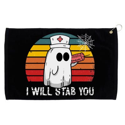 Funny Halloween Nurse Ghost I Will Stab You Retro Gift Grommeted Golf Towel