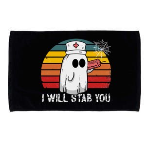 Funny Halloween Nurse Ghost I Will Stab You Retro Gift Microfiber Hand Towel