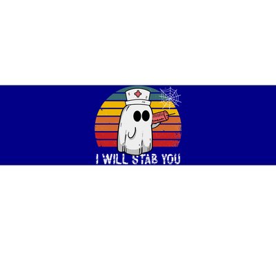 Funny Halloween Nurse Ghost I Will Stab You Retro Gift Bumper Sticker