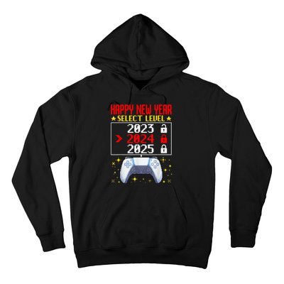 Funny Happy New Year Select Level 2024 Gaming Controller Gift Husband Boyfriend Hoodie