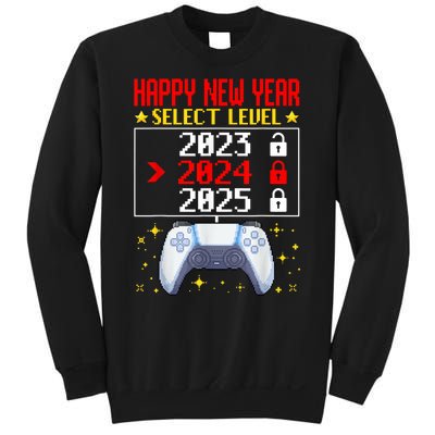 Funny Happy New Year Select Level 2024 Gaming Controller Gift Husband Boyfriend Sweatshirt