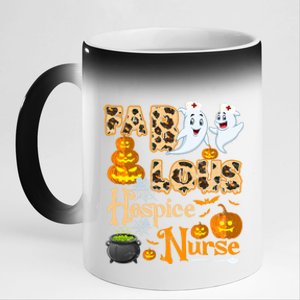 Faboolous Hospice Nurse Funny Rn Squad Halloween Puns Gift 11oz Black Color Changing Mug