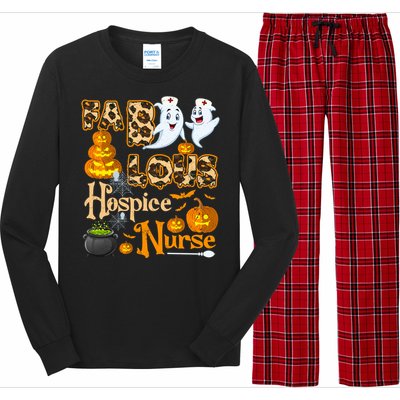 Faboolous Hospice Nurse Funny Rn Squad Halloween Puns Gift Long Sleeve Pajama Set