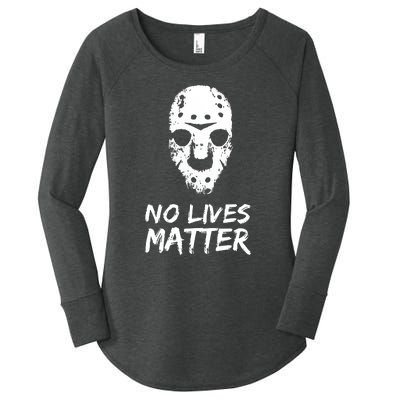 Funny Horror | No Lives Matter | Halloween | Hockey Mask Women's Perfect Tri Tunic Long Sleeve Shirt