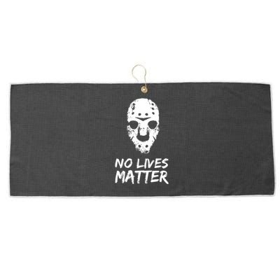 Funny Horror | No Lives Matter | Halloween | Hockey Mask Large Microfiber Waffle Golf Towel