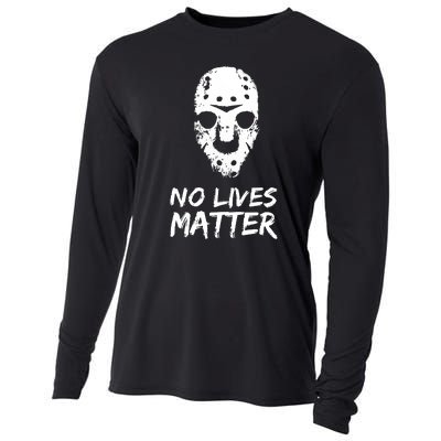 Funny Horror | No Lives Matter | Halloween | Hockey Mask Cooling Performance Long Sleeve Crew