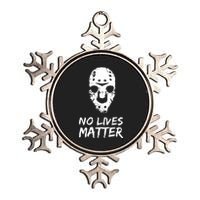 Funny Horror | No Lives Matter | Halloween | Hockey Mask Metallic Star Ornament