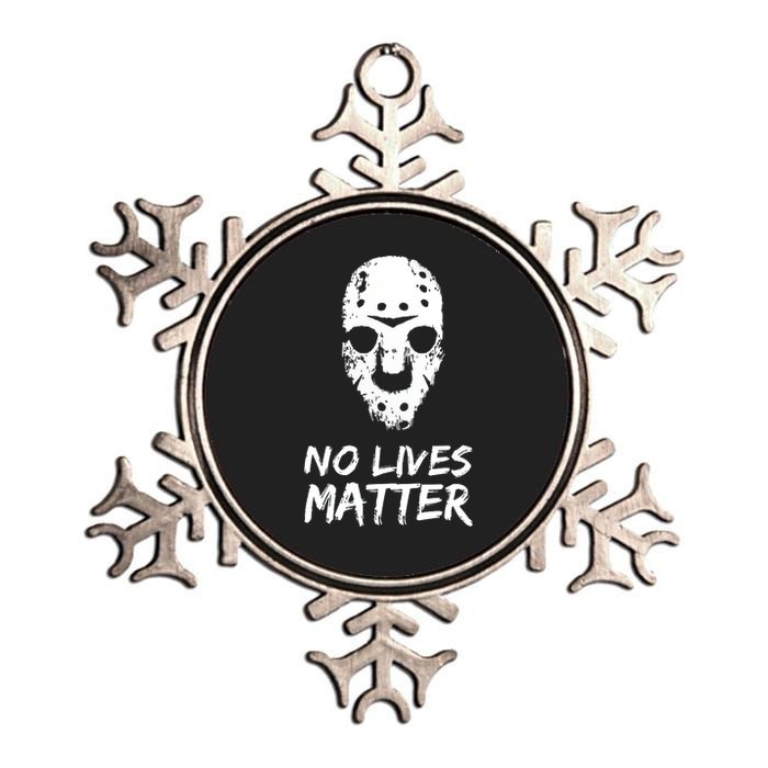 Funny Horror | No Lives Matter | Halloween | Hockey Mask Metallic Star Ornament