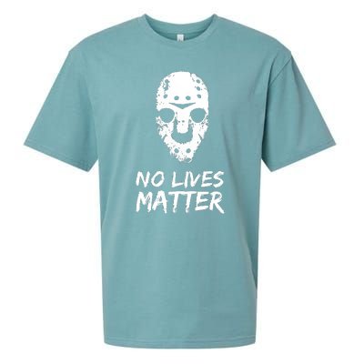 Funny Horror | No Lives Matter | Halloween | Hockey Mask Sueded Cloud Jersey T-Shirt