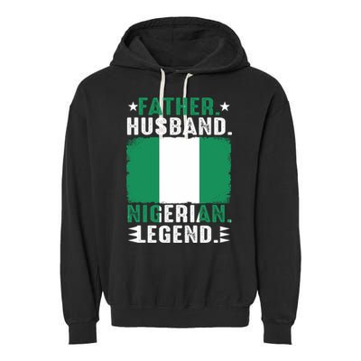 Father Husband Nigeria Father's Day Proud Dad Family Lover  Garment-Dyed Fleece Hoodie